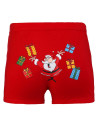 Majtki bokserki męskie świąteczny wzór Mikołaja zabawne CZERWONY