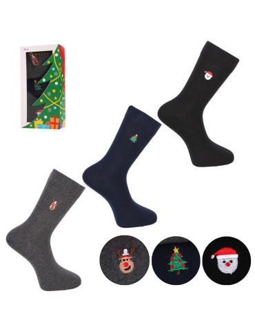 Prezentowy zestaw świątecznych skarpetek męskich 3 pary
