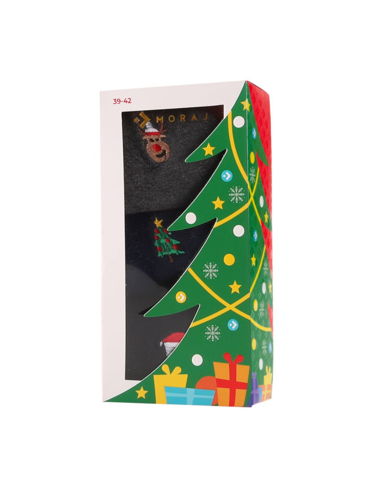 Zestawy prezentowe - Prezentowy zestaw świątecznych skarpetek męskich 3 pary WIELOKOLOROWY - produkt moraj.pl 2