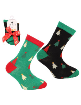 Świąteczne dziecięce skarpetki w choinki 2-pak