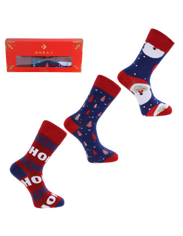 Zestawy prezentowe - Zestaw skarpet męskich świąteczny wzór w pudełku 3-pak WIELOKOLOROWY - produkt 1