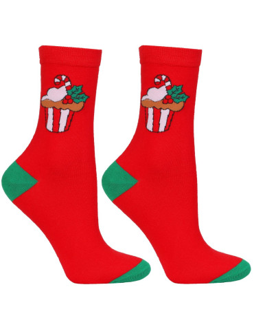 Skarpety damskie z napisem świąteczna babeczka 2-pak  - produkt 2