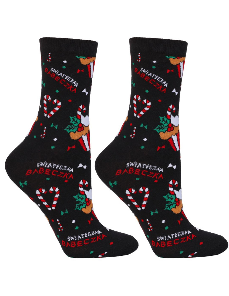 Skarpety - Skarpety damskie z napisem świąteczna babeczka 2-pak WIELOKOLOROWY - produkt moraj.pl 3