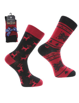 Męskie skarpetki długie na święta norweski wzór 2-pak