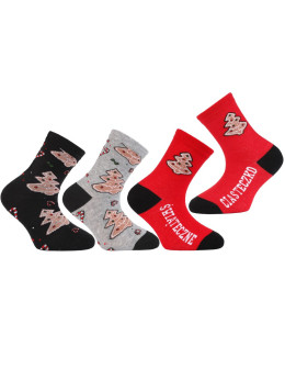 Dziecięce skarpetki z napisem świąteczne ciasteczko 3-pak