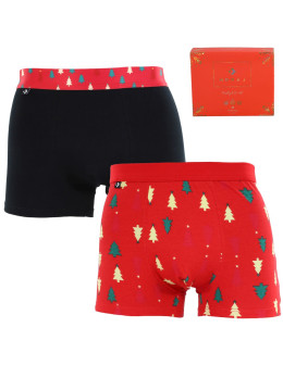 Bokserki męskie świąteczny wzór zestaw prezentowy 2-pak