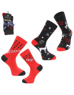 Świąteczne skarpetki męskie długie na prezent