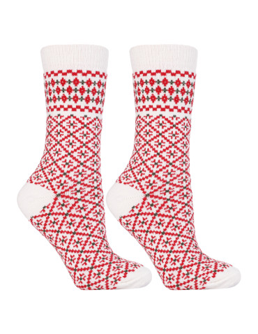 Długie - Ciepłe skarpety damskie długie termo z domieszką wełny WZÓR 1 - produkt 1