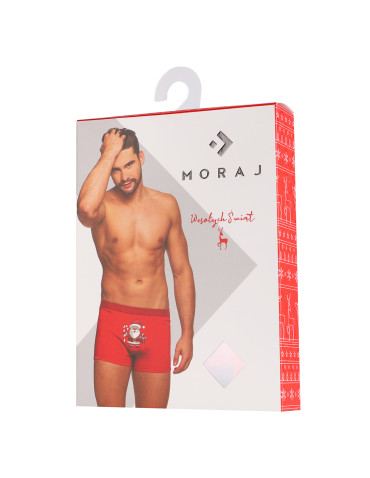 Bokserki dopasowane - Bokserki męskie bawełniane humorystyczne z Mikołajem WIELOKOLOROWY - produkt 2