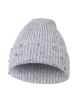 Damska czapka zimowa z kryształkami