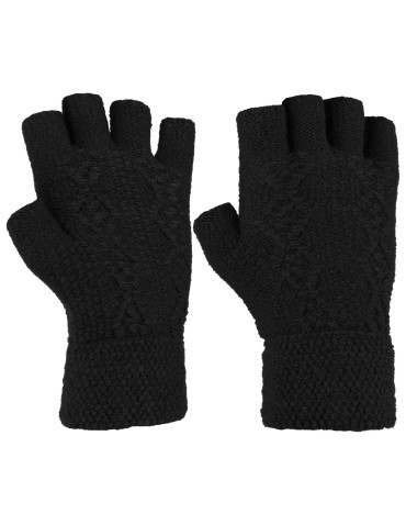 Rękawiczki - Damskie rekawiczki sweterkowe z ociepleniem CZARNY - produkt 1