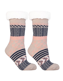 Ciepłe skarpety damskie zimowe z motywem norweskim