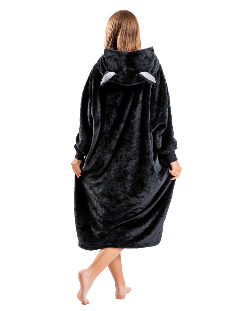 Kocobluzy - Kocobluza nietoperz bluza 2w1 koc i poduszka CZARNY - produkt moraj.pl 2