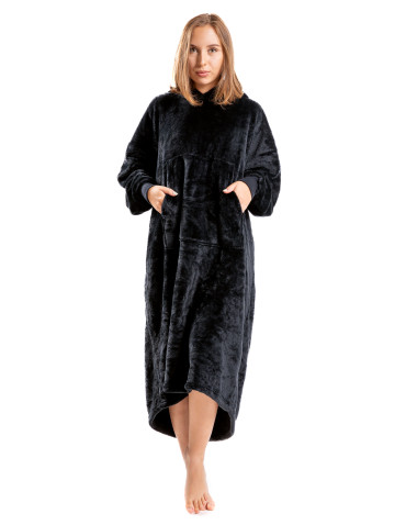 Kocobluzy - Kocobluza nietoperz bluza 2w1 koc i poduszka CZARNY - produkt 6