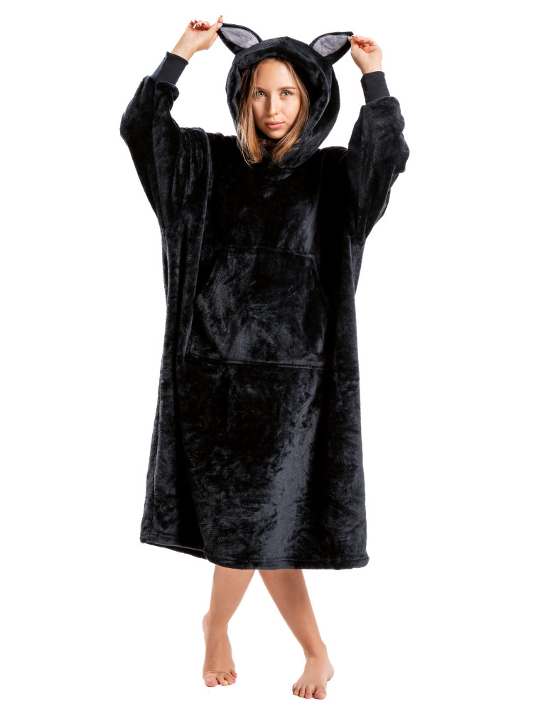 Kocobluzy - Kocobluza nietoperz bluza 2w1 koc i poduszka CZARNY - produkt moraj.pl 10