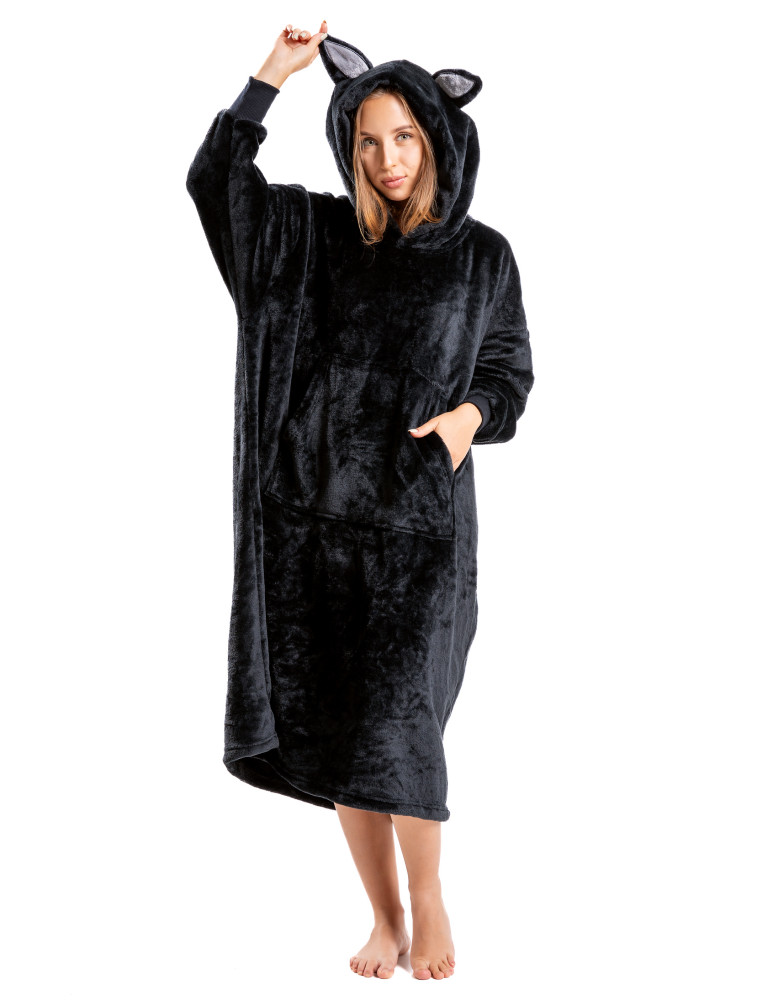 Kocobluzy - Kocobluza nietoperz bluza 2w1 koc i poduszka CZARNY - produkt moraj.pl 11