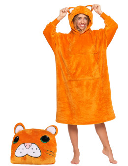 Kocobluza tygrys pluszowa 2w1 koc i poduszka