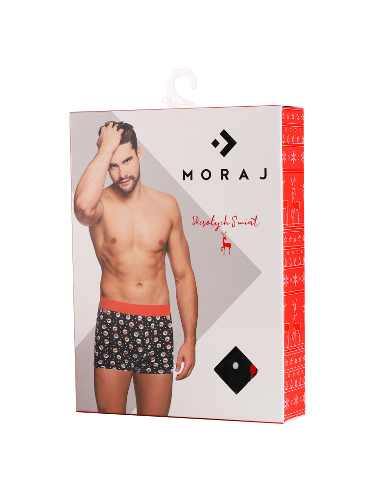 Bokserki dopasowane - Męskie bokserki dopasowane świąteczne z motywem Mikołaja WIELOKOLOROWY - produkt moraj.pl 2