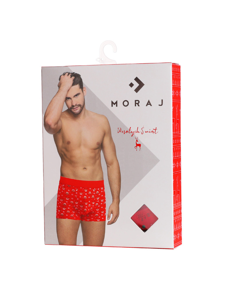 Bokserki dopasowane - Męskie bokserki świąteczne dopasowane z motywem renifera WIELOKOLOROWY - produkt moraj.pl 2