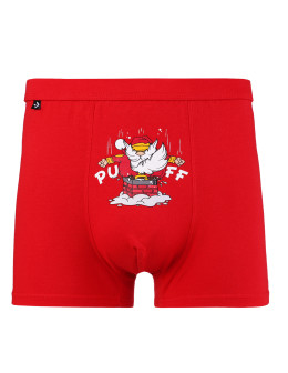 Zabawne męskie bokserki świąteczne z Mikołajem