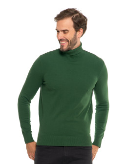 Męski sweter klasyczny z golfem bawełniany