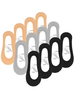 Damskie skarpetki mikrostopki bez wzoru 12-pak