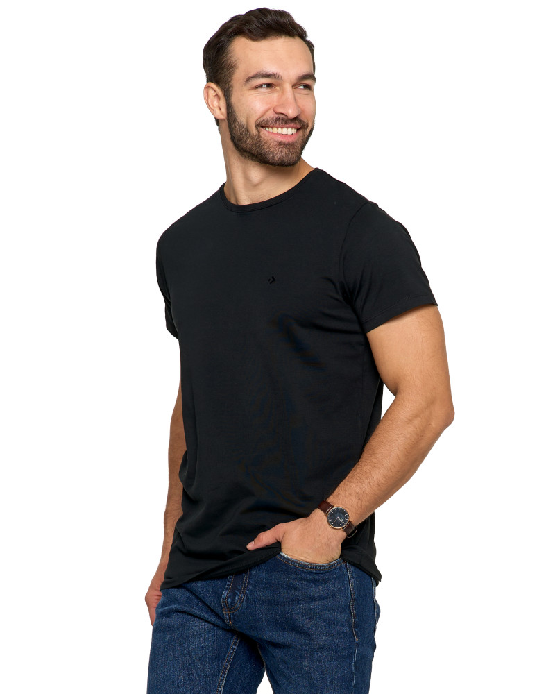 Koszulki, topy, koszule - Koszulka męska T-shirt bawełniana Premium okrągły dekolt NIEBIESKI - produkt moraj.pl 48