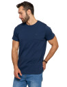 Koszulka męska T-shirt bawełniana Premium okrągły dekolt GRANATOWY