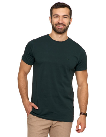 Koszulki, topy, koszule - Koszulka męska T-shirt bawełniana Premium okrągły dekolt NIEBIESKI - produkt 66