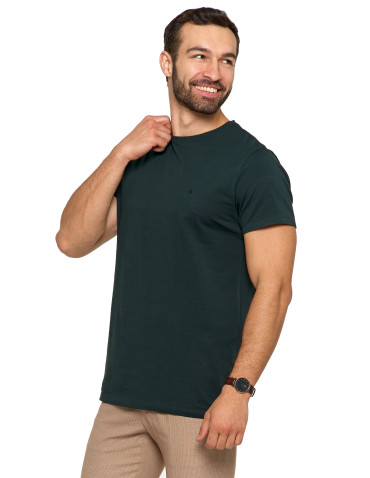 Koszulki, topy, koszule - Koszulka męska T-shirt bawełniana Premium okrągły dekolt NIEBIESKI - produkt 67