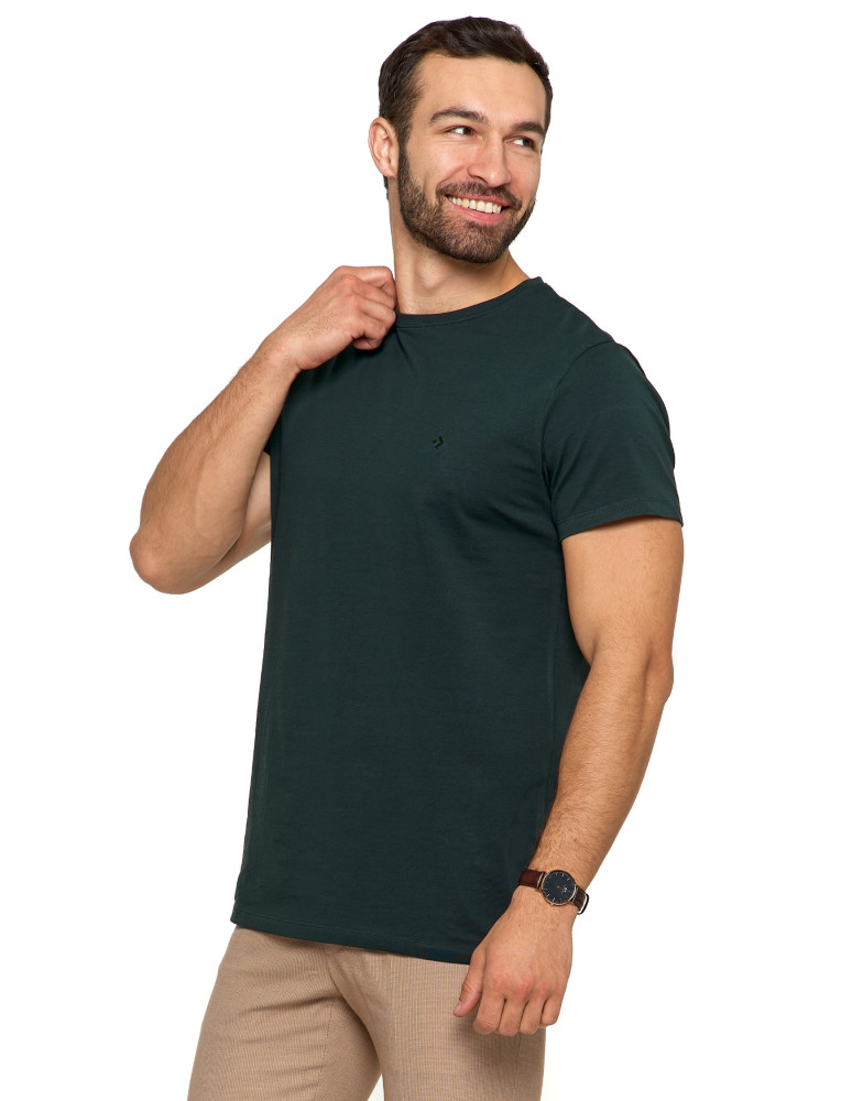 Koszulki, topy, koszule - Koszulka męska T-shirt bawełniana Premium okrągły dekolt NIEBIESKI - produkt moraj.pl 67
