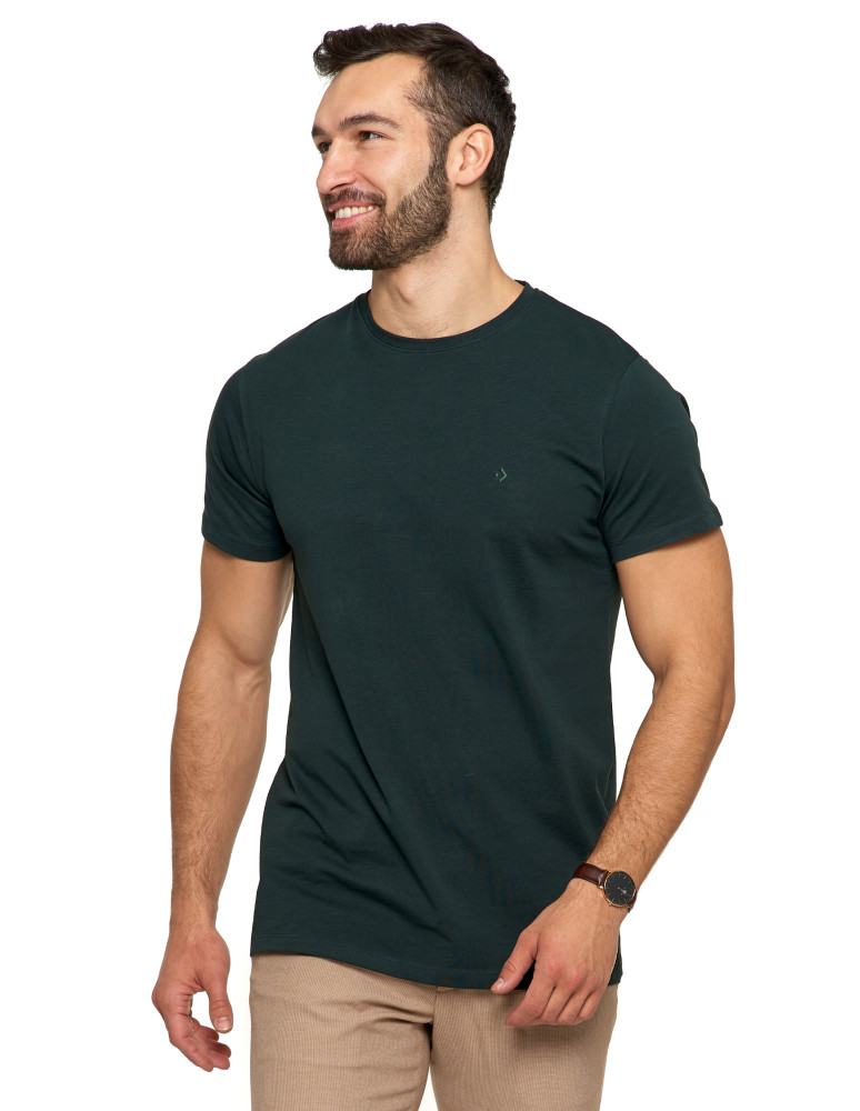 Koszulki, topy, koszule - Koszulka męska T-shirt bawełniana Premium okrągły dekolt NIEBIESKI - produkt moraj.pl 69
