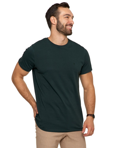 Koszulki, topy, koszule - Koszulka męska T-shirt bawełniana Premium okrągły dekolt NIEBIESKI - produkt 70