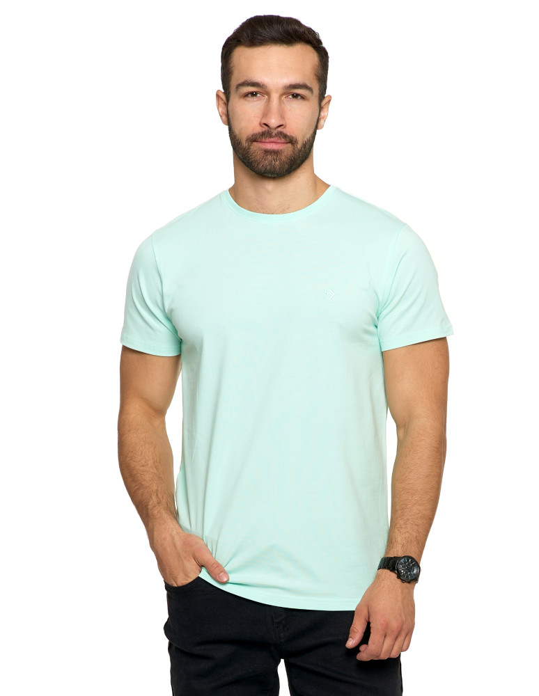 Koszulki, topy, koszule - Koszulka męska T-shirt bawełniana Premium okrągły dekolt NIEBIESKI - produkt moraj.pl 81