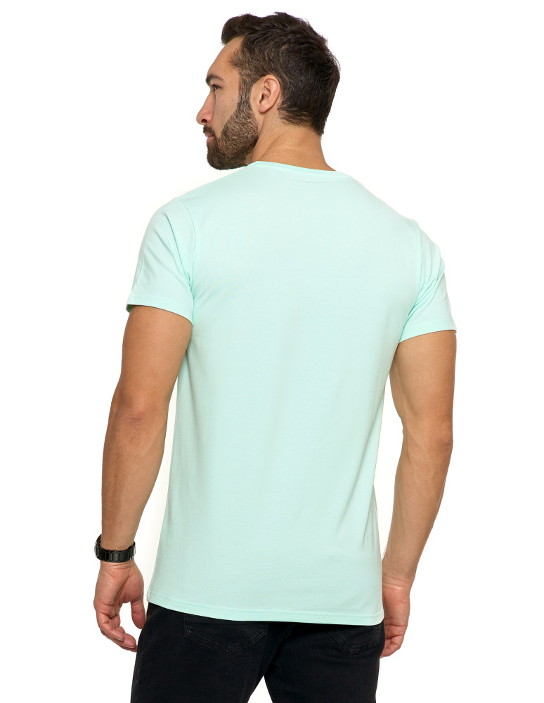 Koszulki, topy, koszule - Koszulka męska T-shirt bawełniana Premium okrągły dekolt NIEBIESKI - produkt moraj.pl 83