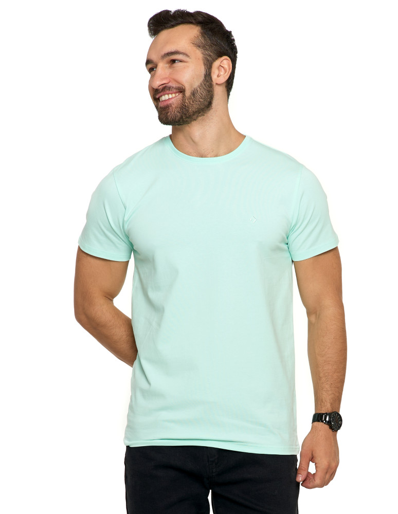 Koszulki, topy, koszule - Koszulka męska T-shirt bawełniana Premium okrągły dekolt NIEBIESKI - produkt moraj.pl 84