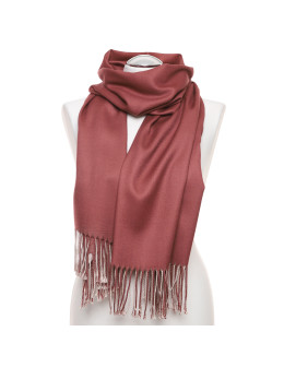 Damski cienki szal dwustronny z frędzlami - produkt 2