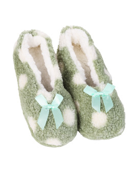 Ciepłe kapcie damskie bambosze w kropki - produkt 2