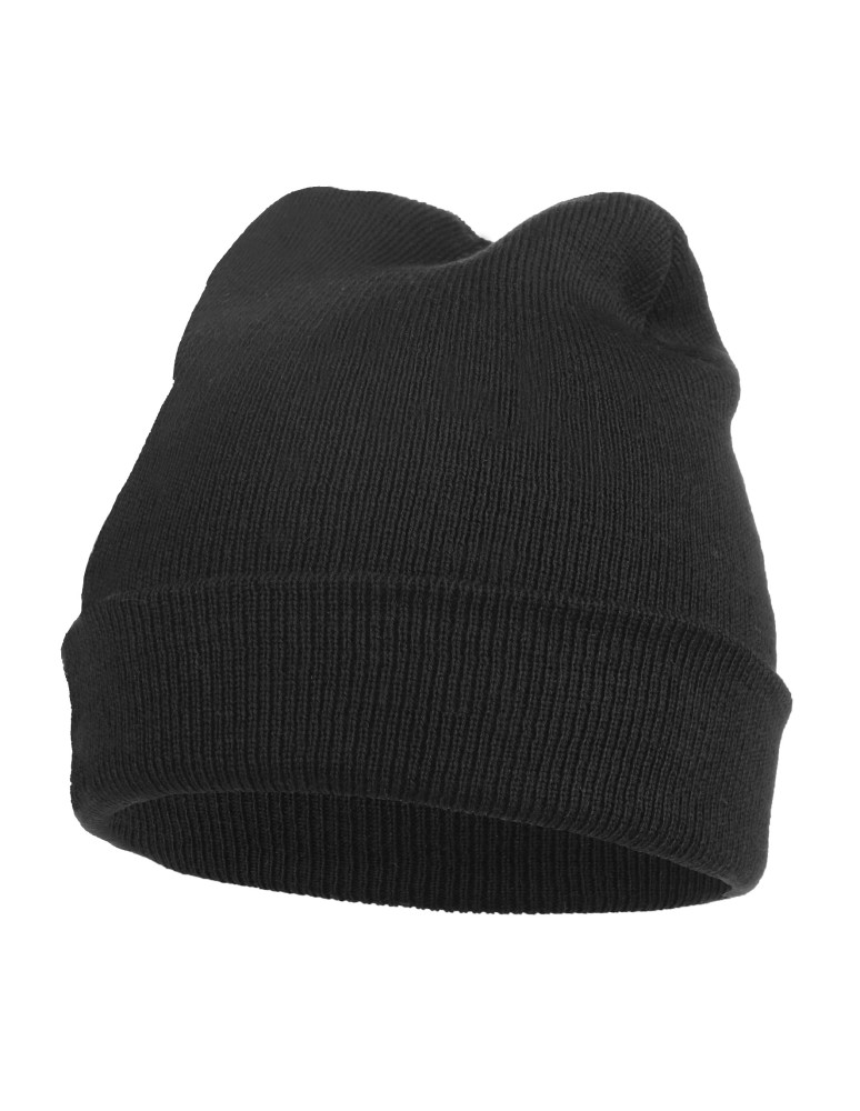 Czapka męska zimowa klasyczna beanie CZARNY