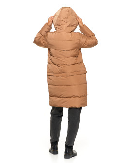 Długa kurtka damska puchowa z wypełnieniem syntetycznym 2w1 - produkt 2