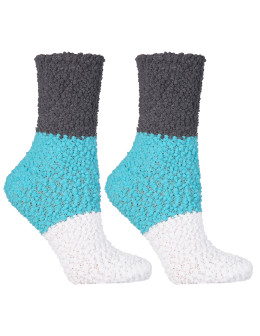 Ciepłe skarpetki damskie długie z puszystej dzianiny 2-pak - produkt 2