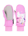 Dziecięce zimowe rękawiczki z motywem jednorożca RÓŻOWY