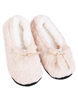 Kapcie damskie wsuwane z ociepleniem i ABS