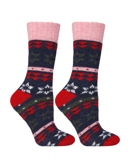 Damskie ciepłe skarpetki z wełny w skandynawskie wzory  - produkt 2