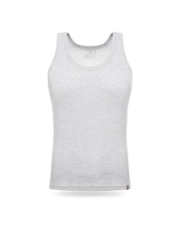 Podkoszulki - Podkoszulka męska bawełniana typu tank top na ramiączkach JASNY SZARY - produkt 2