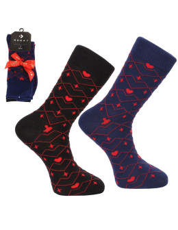 Walentynkowe skarpety męskie długie bawełniane 2-pak