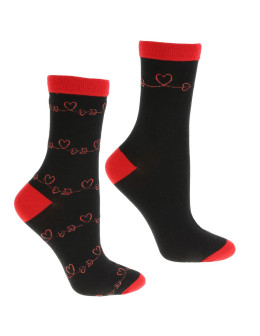 Damskie skarpetki walentynkowe błyszczące serca 2-pak