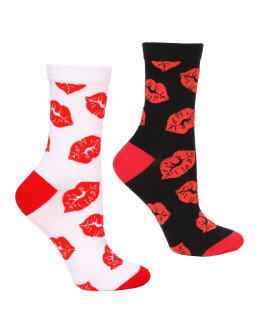 Damskie skarpetki walentynkowe w usta 2-pak