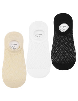 Damskie skarpetki ażurowe niskie stopki 3-pak