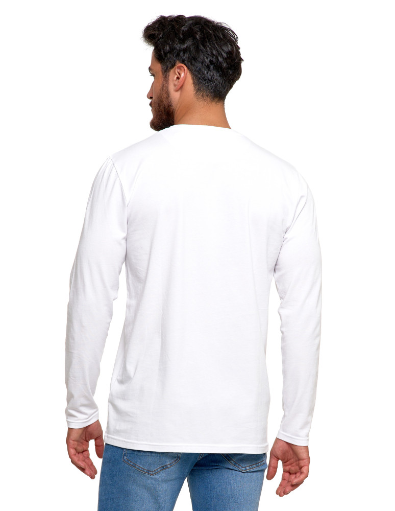 Koszulki, topy, koszule - Męska koszulka z długim rękawem longsleeve basic BIAŁY - produkt moraj.pl 2